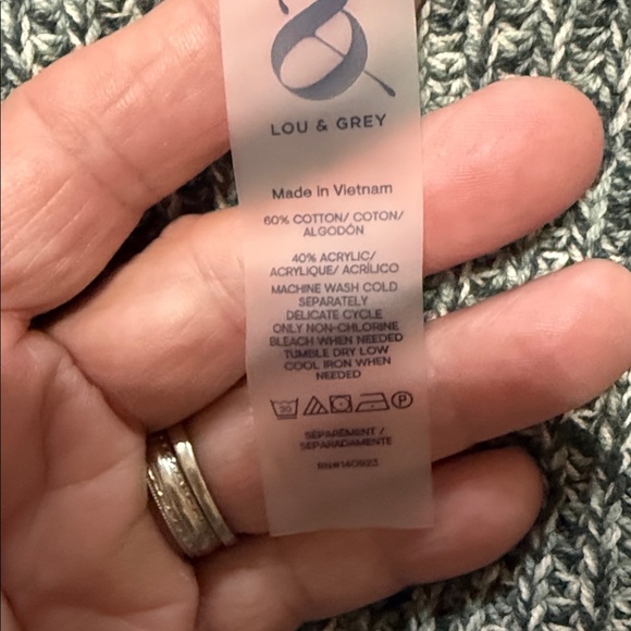 Lou & Grey Marled Drawstring Hem Sweater Womens  L Green NWT - Picture 12 of 12